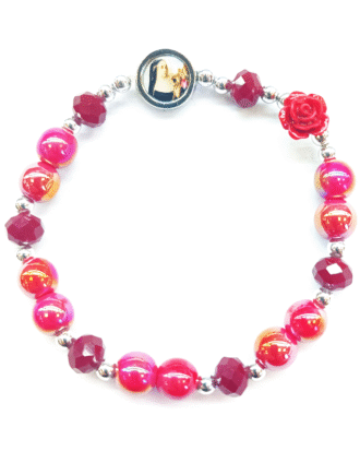 BRACCIALE SANTA RITA CON ROSA